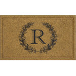 Mohawk Home - Mohawk Home Laurel Monogram R Natural 1' 6" X 2' 6" Door Mat - Fashion and function meet in this stunning monogram doormat - ideal for porches, patios, mud rooms, garages, and more. Built tough with the dependable durability that you have come to trust from Mohawk, this mat is up for the challenge! Crafted in the U.S.A., these doormats feature an all-weather thick, coarse synthetic face, like natural coir, that is specially designed to trap dirt and absorb water. Finished with a sturdy, recycled rubber backing, this sustainable style is also ecofriendly and a perfect choice for the conscious consumer.