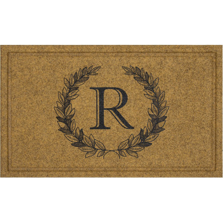 Mohawk Home Laurel Monogram R Natural 1' 6" X 2' 6" Door Mat