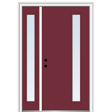 51"x81.75" 1-Lite Clear Right-Hand Inswing Fiberglass Door With Sidelite