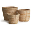 Cane Rattan Round Tapered Baskets, Set of 3
