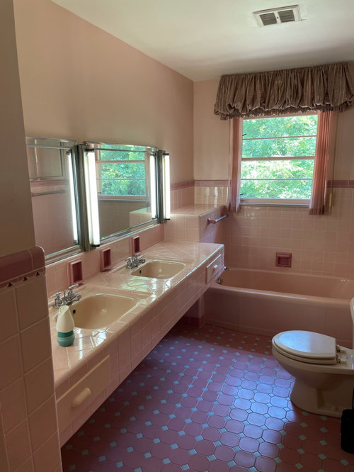 50s pink bathroom facelift ideas