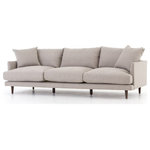 Four Hands - Asta Sofa-98"-Fedora Pewter - Scandinavian design inspires fresh seating style. Deep-rounded cushioning and oversized pillows are finished in pewter-toned performance fabric suited for everyday lounging. Almond parawood legs for contrast.