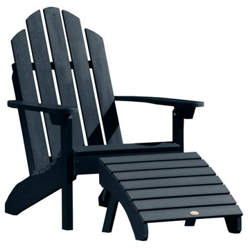 Westport Adirondack Chair With Ottoman, Federal Blue