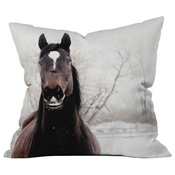 Deny Designs Chelsea Victoria Dark Horse Throw Pillow, 26"x26"