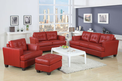 Platinum Sofa, Red Bonded Leather
