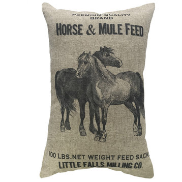 Horse Feed Linen Pillow