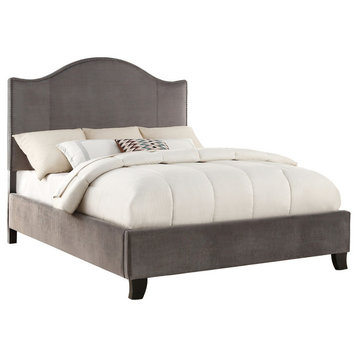 Neunan Upholstery Bed, Gray, Queen