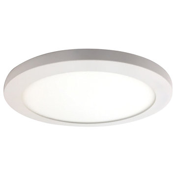 Disc LED Round Flush Mount, White, 9.5"