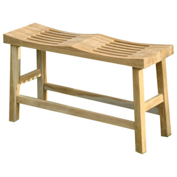 Curved Double Seat Outdoor Teak Bench