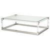 Aico State St Rectangular Cocktail Table in Stainless Steel 9016301-13