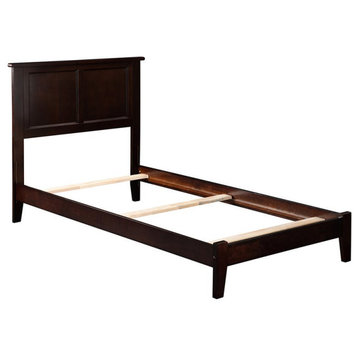 AFI Madison Twin XL Solid Wood Panel Bed with USB Charging Station in Espresso