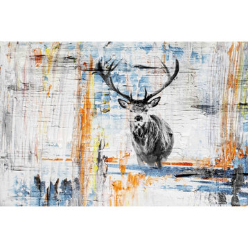 "Staring Deer" Painting Print on Wrapped Canvas, 18"x12"