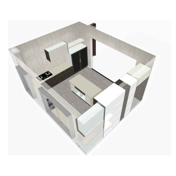 Custom Modern Kitchen Cabinets with Island