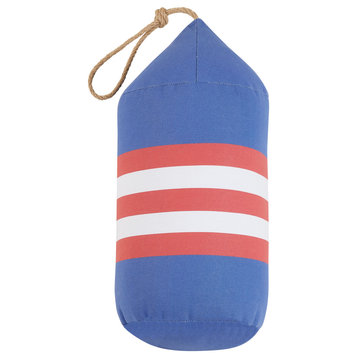 Navy Red Stripe Buoy Shaped Printed Pillow