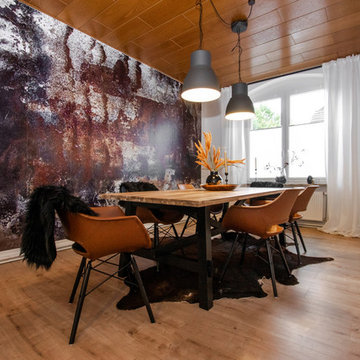 Wohn-und Esszimmer in rostigem Look
