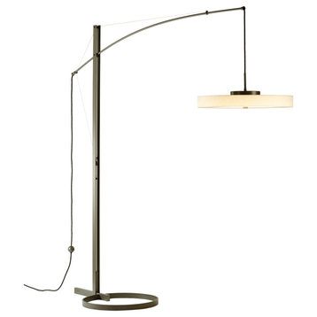 Hubbardton Forge 234510-1025 Disq Arc LED Floor Lamp in Modern Brass