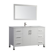 Monaco Single Sink Bathroom Vanity Set, White, 48''