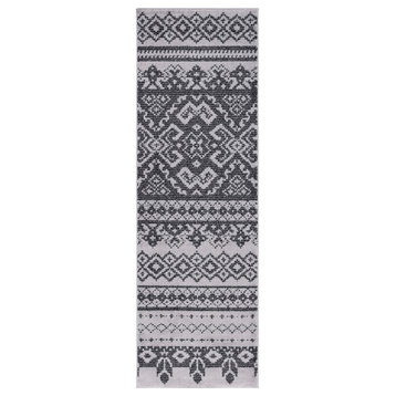 Safavieh Adirondack Collection ADR107 Rug, Silver/Black, 2'6"x10'