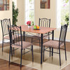 Costway 5 PC Dining Set Wood Metal Table and 4 Chairs Kitchen Furniture