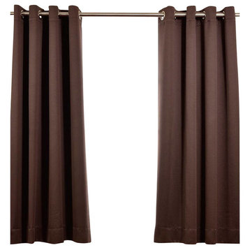Java Grommet Room Darkening Curtain, Set of 2, 50"x63"