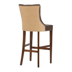 Rebecca 31 in. Brown Cushioned Bar Stool in Antique Cherry with Back - Bar Stools And Counter Stools