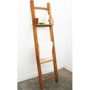 Haussmann Teak Teak Towel Ladder 18 x 64 in H Adj Shelf Teak Oil