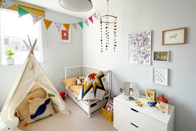 Design ideas for a scandinavian kids' bedroom in London.