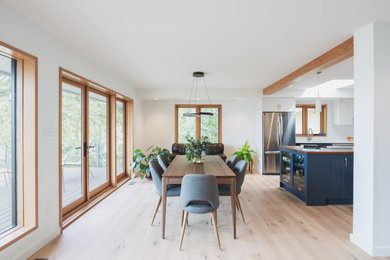 Example of a trendy dining room design