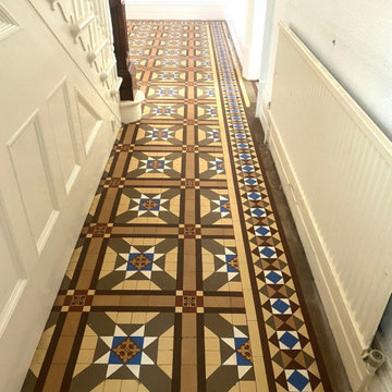 Carpet Covered Victorian Tiled Hallway Floor Renovated in Heywood