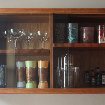 Floating Dining Room Buffet with Glassware Cabinet