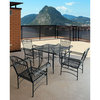 Courtyard Casual Black Steel French Quarter Outdoor Dining Table