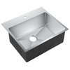 Single Bowl Stainless Steel Drop In Kitchen Sink With Drain and Strainer