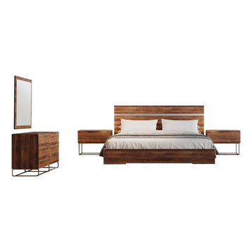 Nova Domus Lorenzo Italian Modern Light Oak Bedroom Set, Eastern King