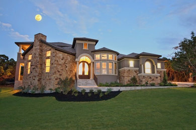 Inspiration for a mediterranean exterior home remodel in Austin