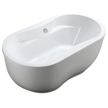 Brescia 65" Freestanding Bathtub, Glossy White