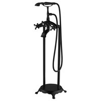 London Calling Freestanding Classic Tub Faucet, Black With Hand Shower