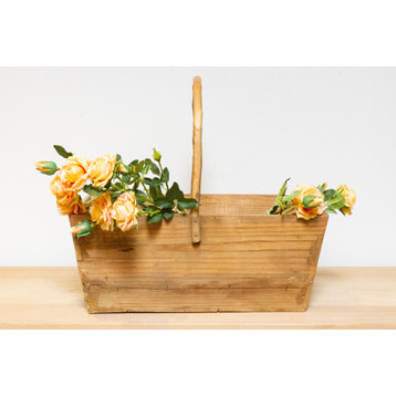 Long Farmhouse Bamboo and Wooden Basket