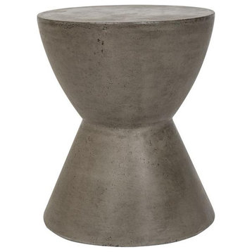 Athena Indoor/Outdoor Modern Concrete Round 17.7-Inch H Accent Table, Vnn1011A
