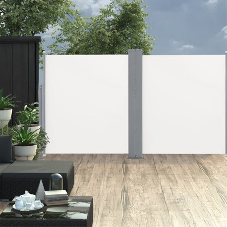 vidaXL Patio Retractable Double Side Awning 66.9"x236.2" Cream