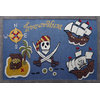 4'x6' Blue Pirate Style Kids Bedroom Area Rug, Soft and Hand-Tufted