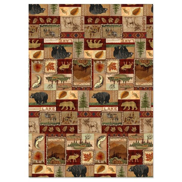 Lodge Collage Tablecloth, 70"x144"
