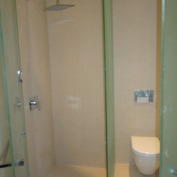 heavy glass shower enclosure