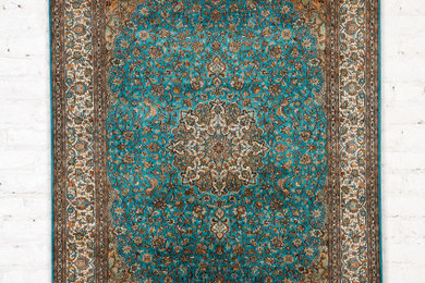 handknotted kashmir silk carpet