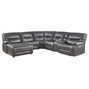 Viggo Sectional Collection, 6-Pieces Power Reclining  Sectional Set (A)