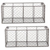 DII Modern Metal Medium Wall Mount Chicken Wire Basket in Gray (Set of 2)