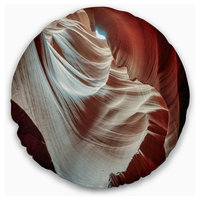Antelope Canyons Hollow Landscape Photo Throw Pillow, 16" Round