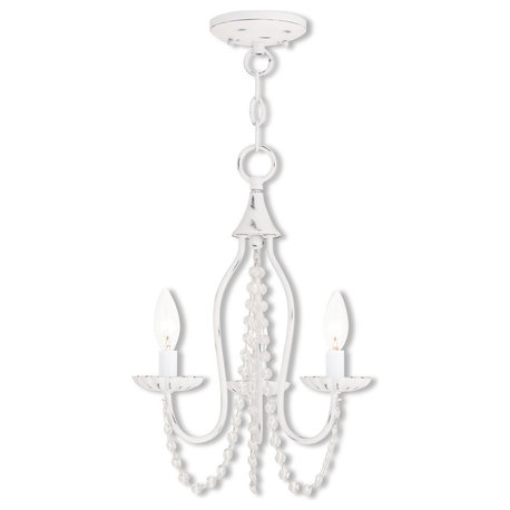 Alessia 3-Light Mini Chandelier, Antique White