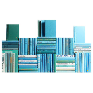 Modern Ocean Book Wall, Set of 75