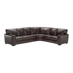 Natuzzi Editions Transitional Leather Sectional Sofa A492 - Sectional Sofas
