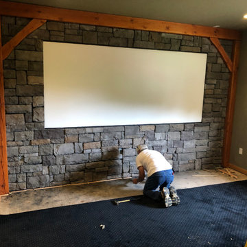 Home Theater - New Front Wall and Motorized Masking Screen